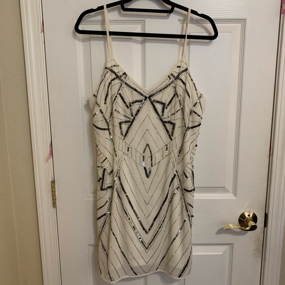 White/ Cream slip dress with beading